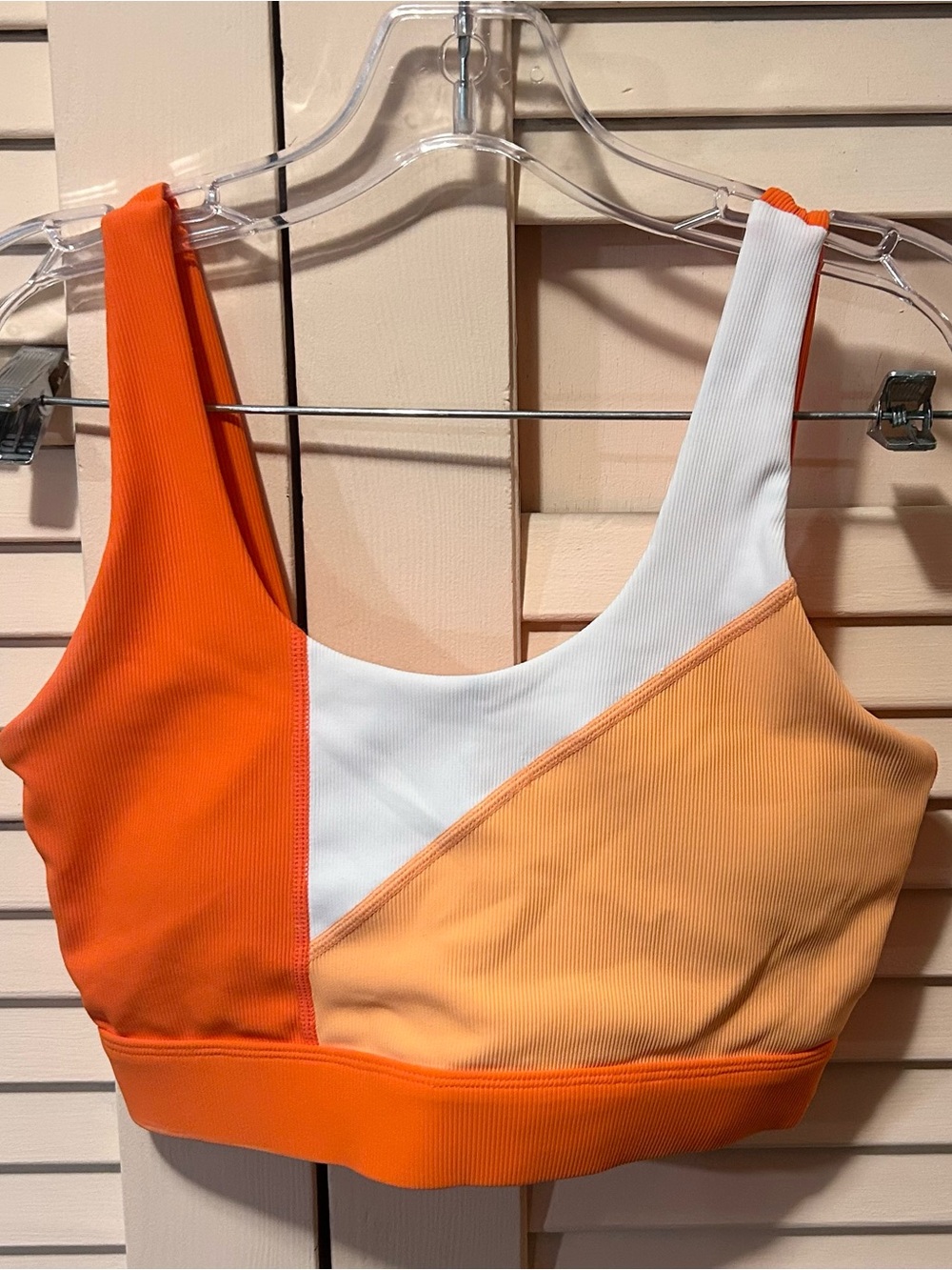 Wilo The Label Sports Bra Color Block Orange Padded Size Small